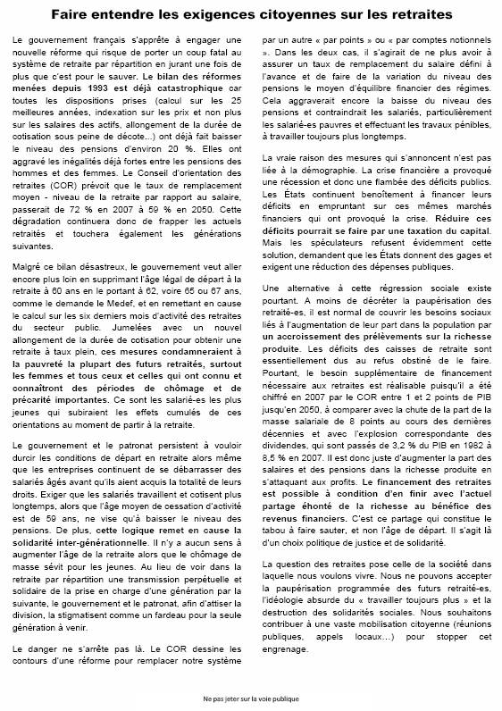 Tract collectif lilasien retraites 2