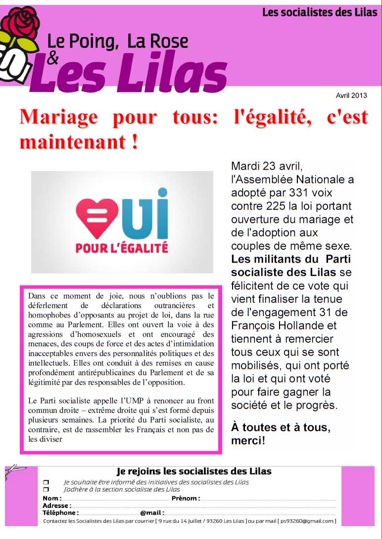 Mariage pour tous