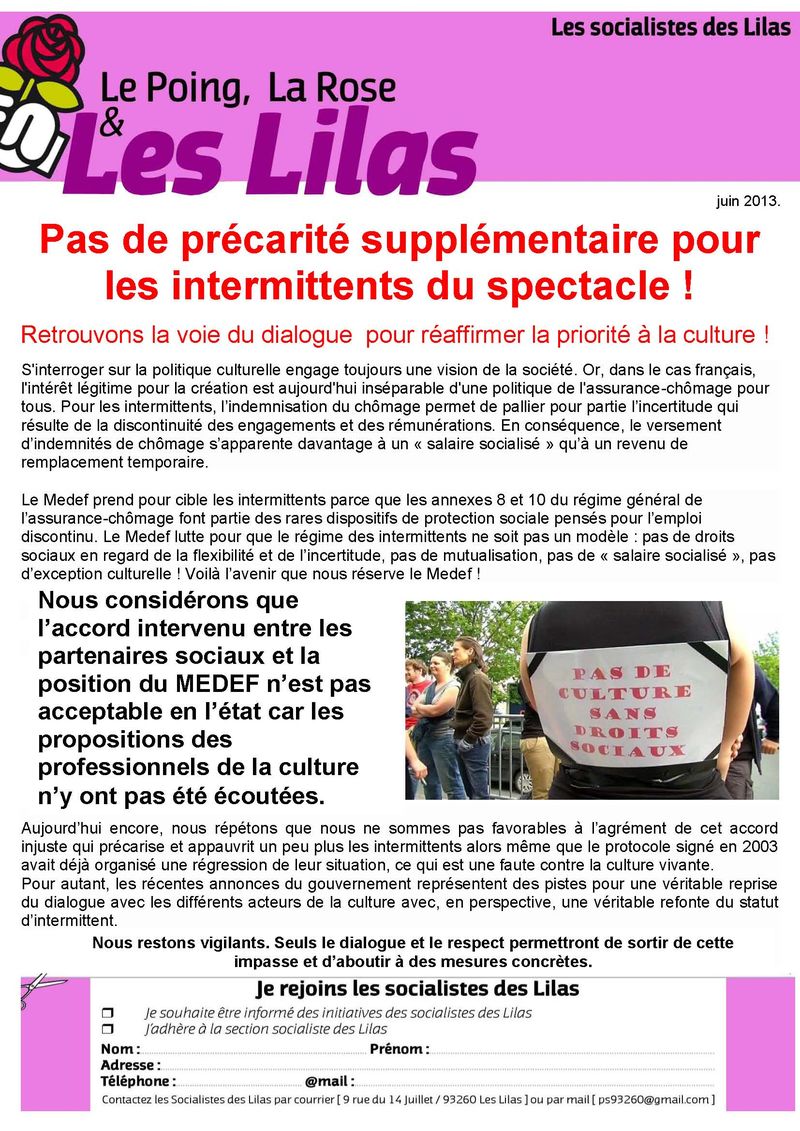 Tract intermittents juin 2014