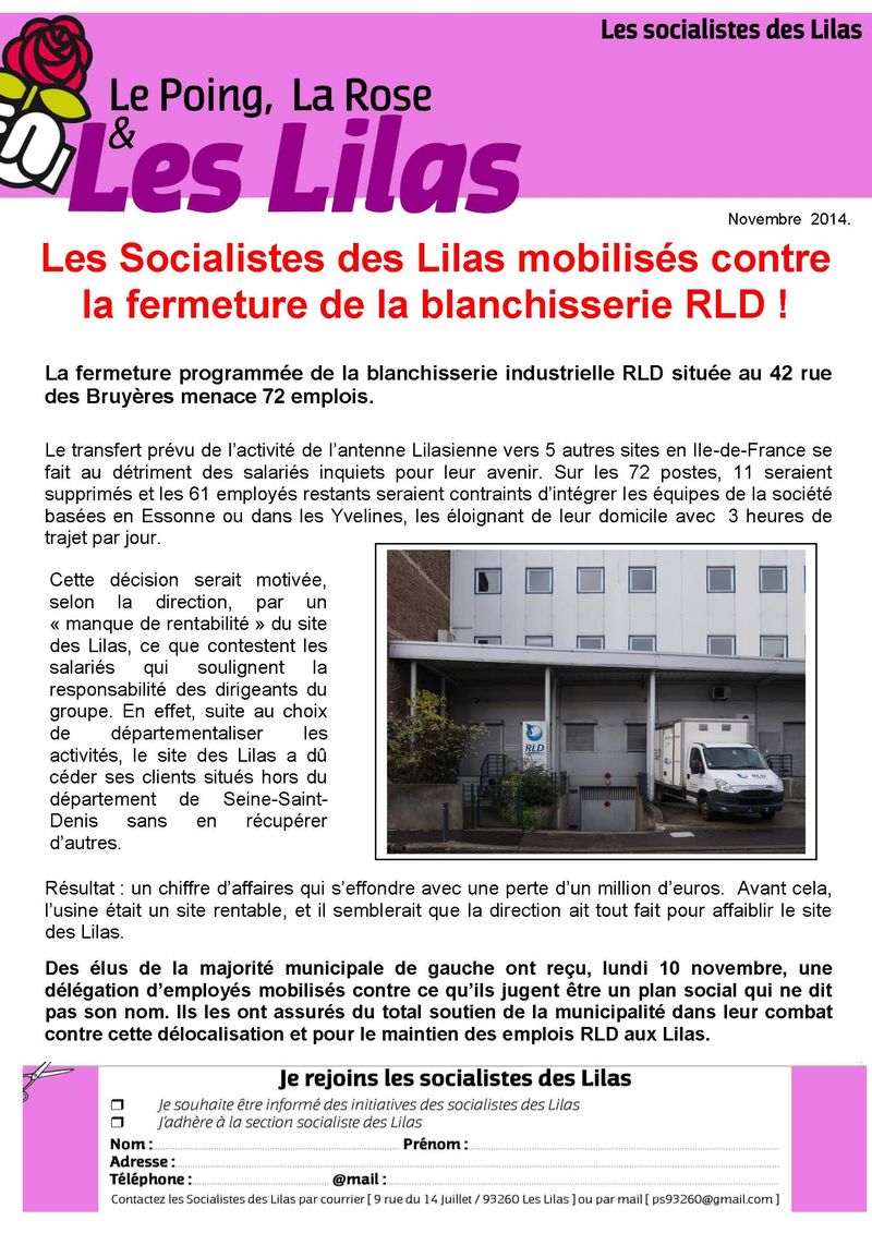 Tract fermeture RLD novembre 2014